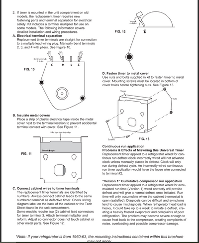 W10822278 Refrigerator Defrost Timer